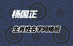 杨国正生肖姓名学网络班视频 13集+2套讲义