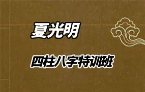 夏光明老师亲授《四柱八字特训班》视频35集 百度网盘分享