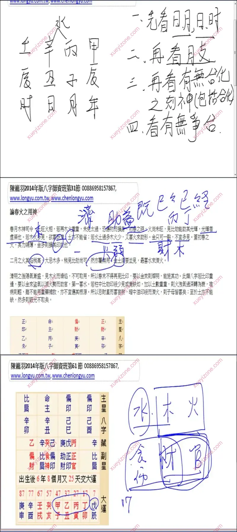陈龙羽2014年版八字师资班课程截图