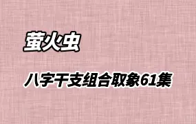 萤火虫《八字取象》干支组合取象 视频61集 百度网盘分享