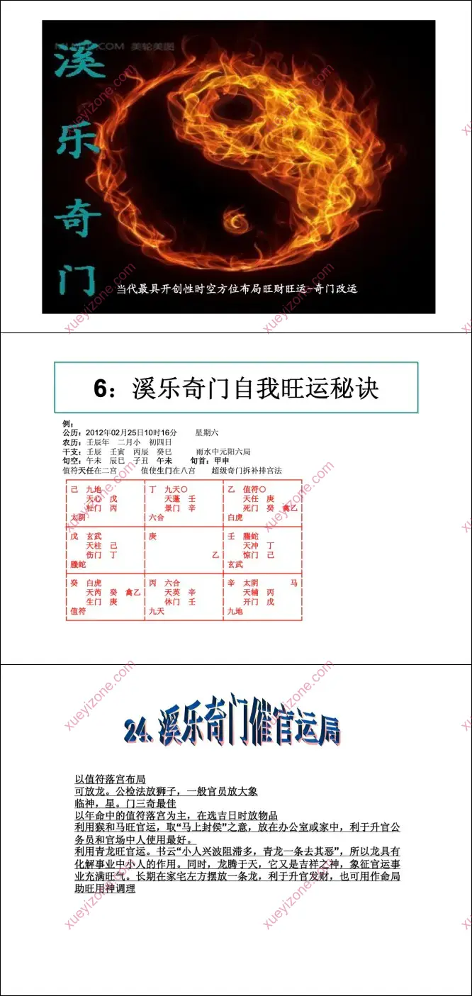 成都溪乐 奇门改运高级研讨课件
