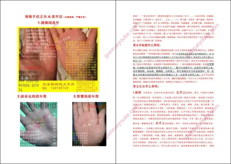 手纹正向A流年法