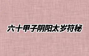 《六十甲子阴阳太岁讳字符秘》 PDF 30页 百度网盘分享