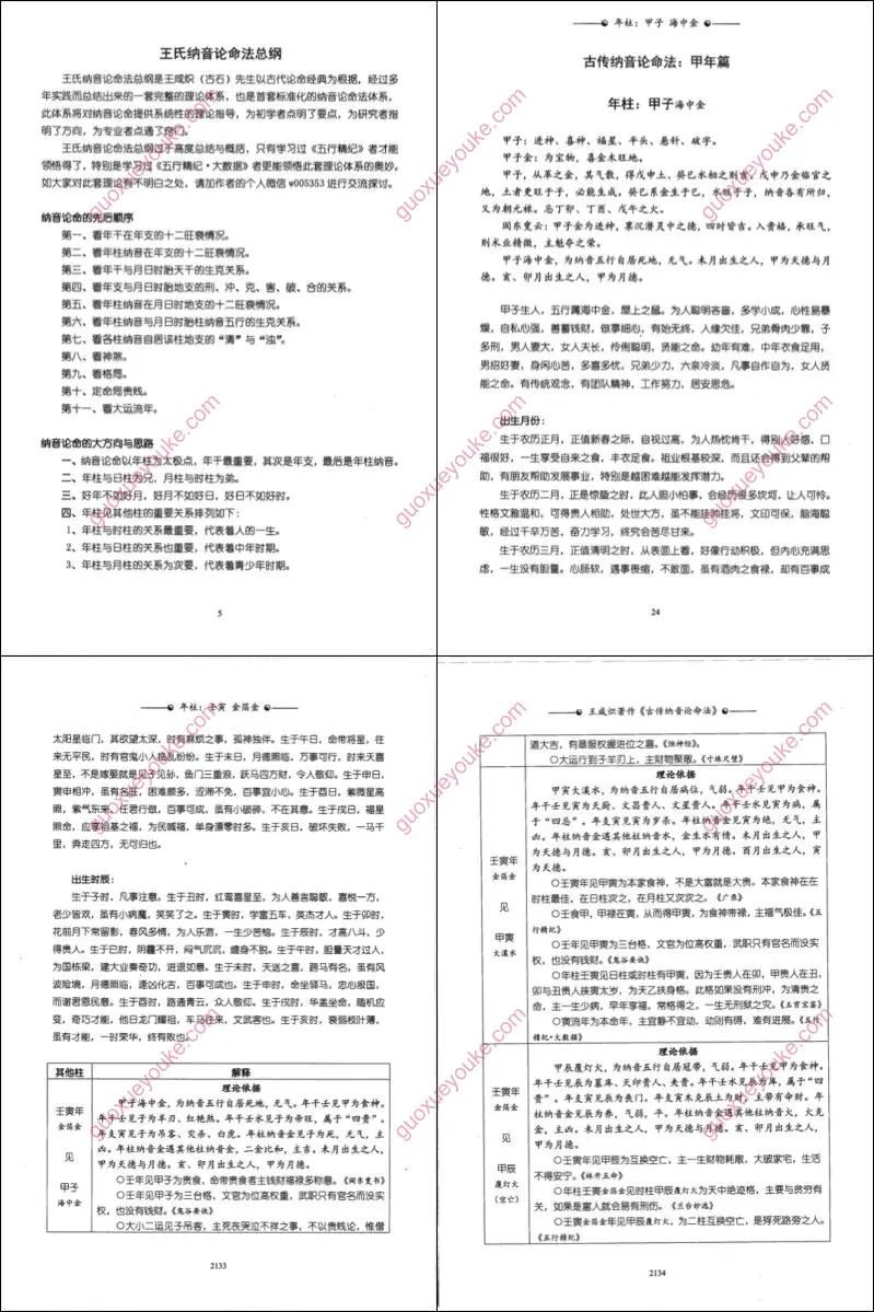 古传纳音论命法