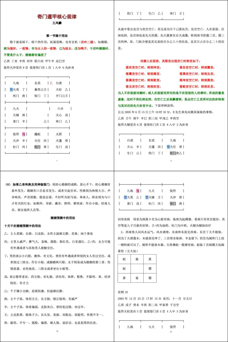 奇门遁甲核心规律 王凤麟著 PDF 128页