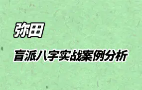 弥田 盲派四柱八字实战案例分析 视频16集 百度网盘分享