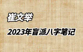 崔文举 2023年盲派八字笔记 PDF 297页 百度网盘分享