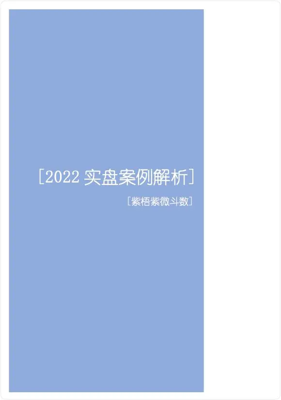 紫梧紫微斗数 2022实盘案例解析 PDF 224单页