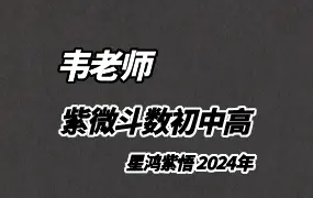 星鸿紫悟 2024年 韦老师紫微斗数初中高  视频103集