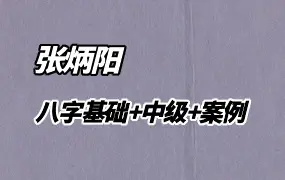 张炳阳 八字基础+中级系列课+案例 视频176集 百度网盘分享