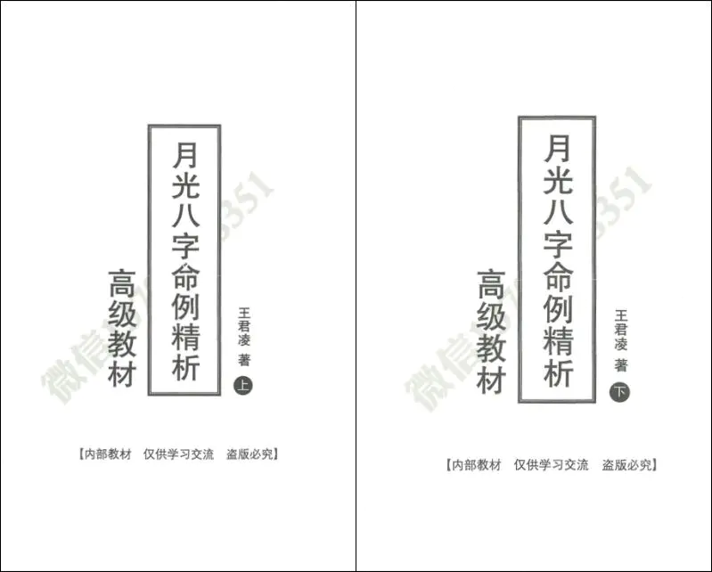 王君凌著 月光八字命例精析 高级教材 上下册 PDF 共485页
