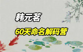 韩元茗 60天命名解码营 视频40集(带字幕) 百度网盘分享