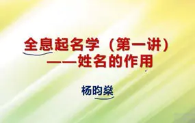 杨昀燊 全息起名学 名正言顺的秘密 起名的学问 视频6集