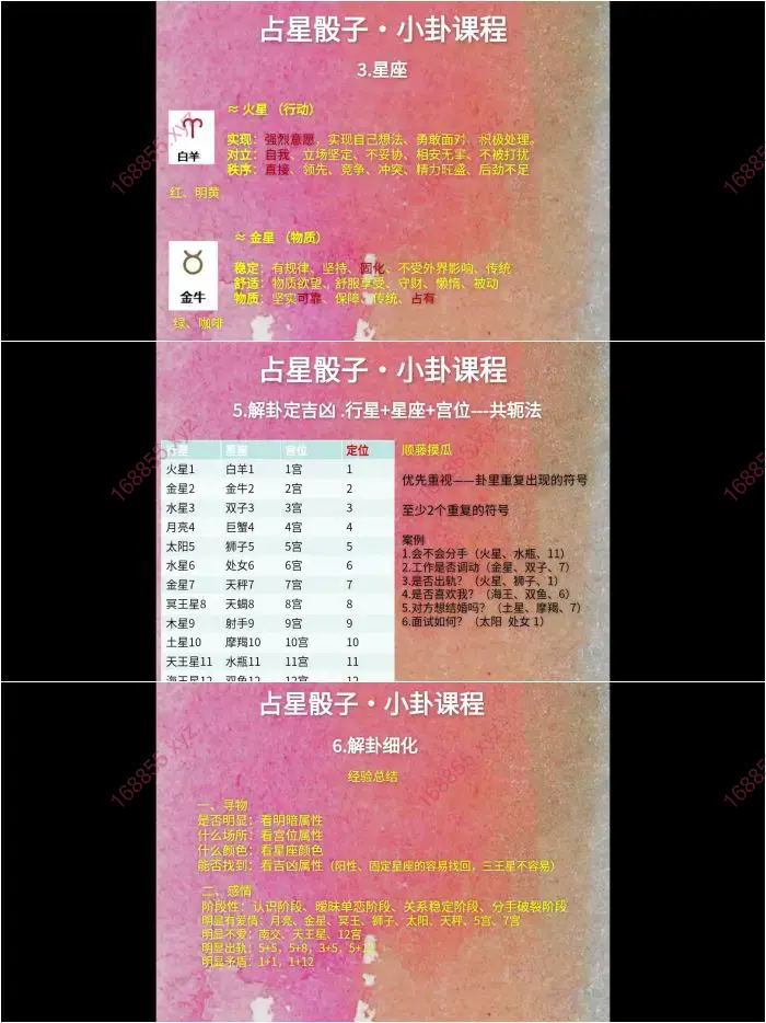 占星骰子·小卦课程