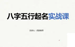 戊辰老师 姓名学变现实战课 视频5集