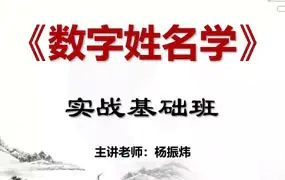 杨振炜 数字姓名学实战基础班 视频20集