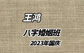 王鸿 2023年国庆八字婚姻班 视频30集 百度网盘分享