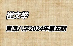 崔老师 崔文举 2024年第五期 盲派八字课程 百度网盘分享