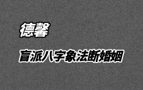 德馨著 江湖盲派象法真宗八字断婚姻 PDF 95页 百度网盘分享