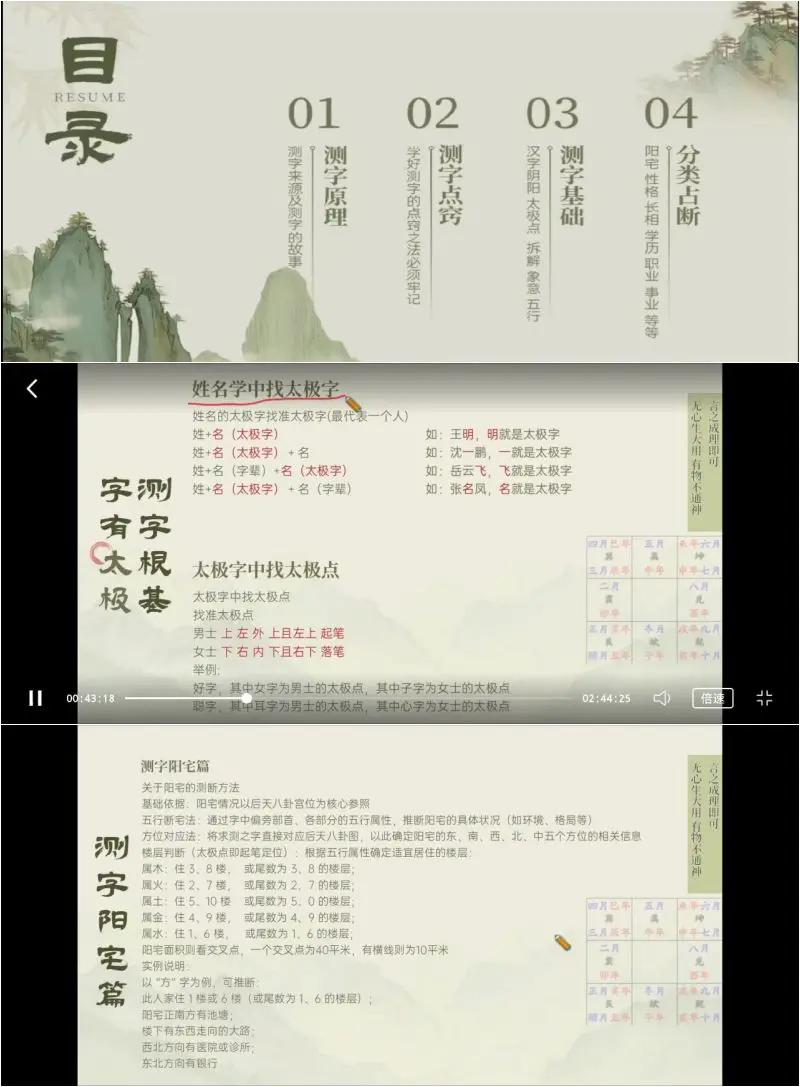 罗三铎姓名汉字分析 视频5集+课件2份 百度网盘分享