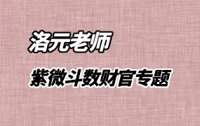 洛元老师 2024年 紫微斗数专题系列之财官专题 视频9集(带字幕)