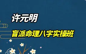 许元明 许氏盲派命理八字实操班 视频25集(带字幕) 百度网盘分享