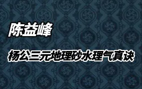 陈益峰 杨公三元地理砂水理气真诀 PDF 454页 百度网盘分享