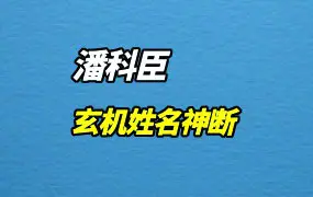 潘老师潘科臣 玄机姓名神断 视频9集 百度网盘分享