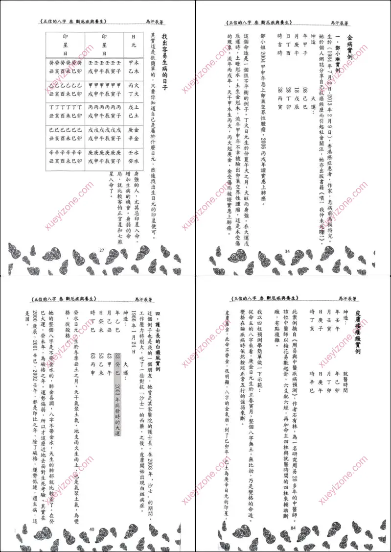 正信的八字 断厄疾与养生