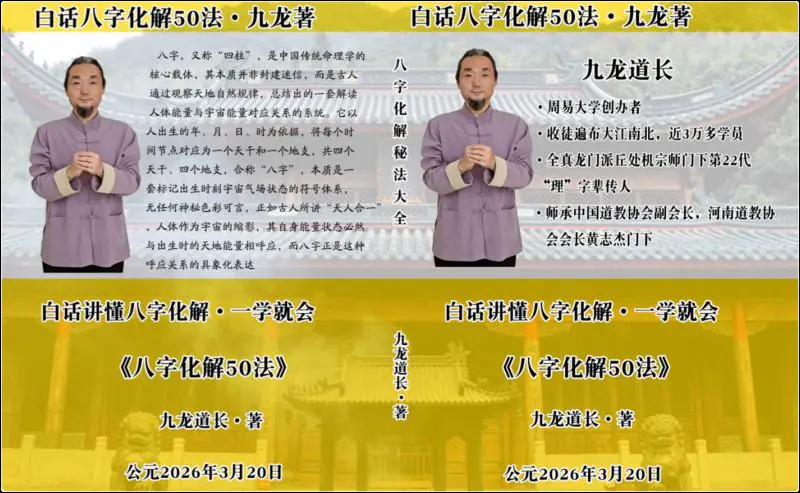 九龙道长《白话八字化解50法》PDF 270页 百度网盘分享