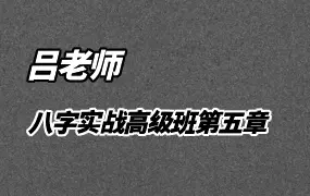 吕老师 八字实战高级班第五章 视频284集 百度网盘分享