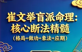 崔文举 盲派命理核心断法精髓 PDF电子版 275页 百度网盘分享