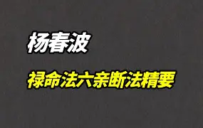 杨春波 禄命法盲派六亲断法精要 PDF电子版 268页 百度网盘分享