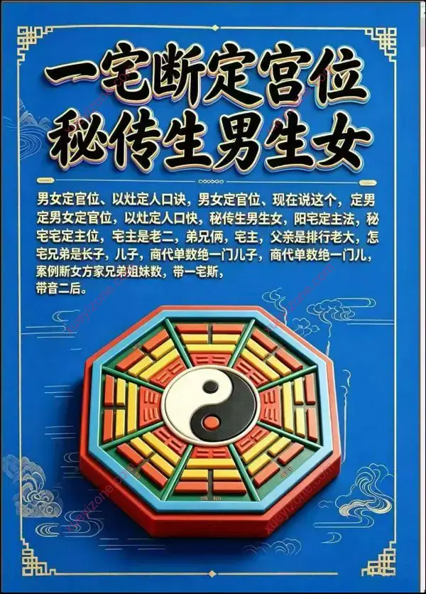 无风道 一宅断定宫位秘传生男生女